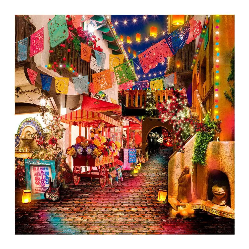 Mexican Market City Street Photo Backdrop - Pro 8  x 8
