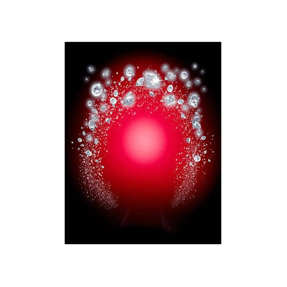 Diamond Arch On Red Photo Backdrop - Basic 4.4 x 5