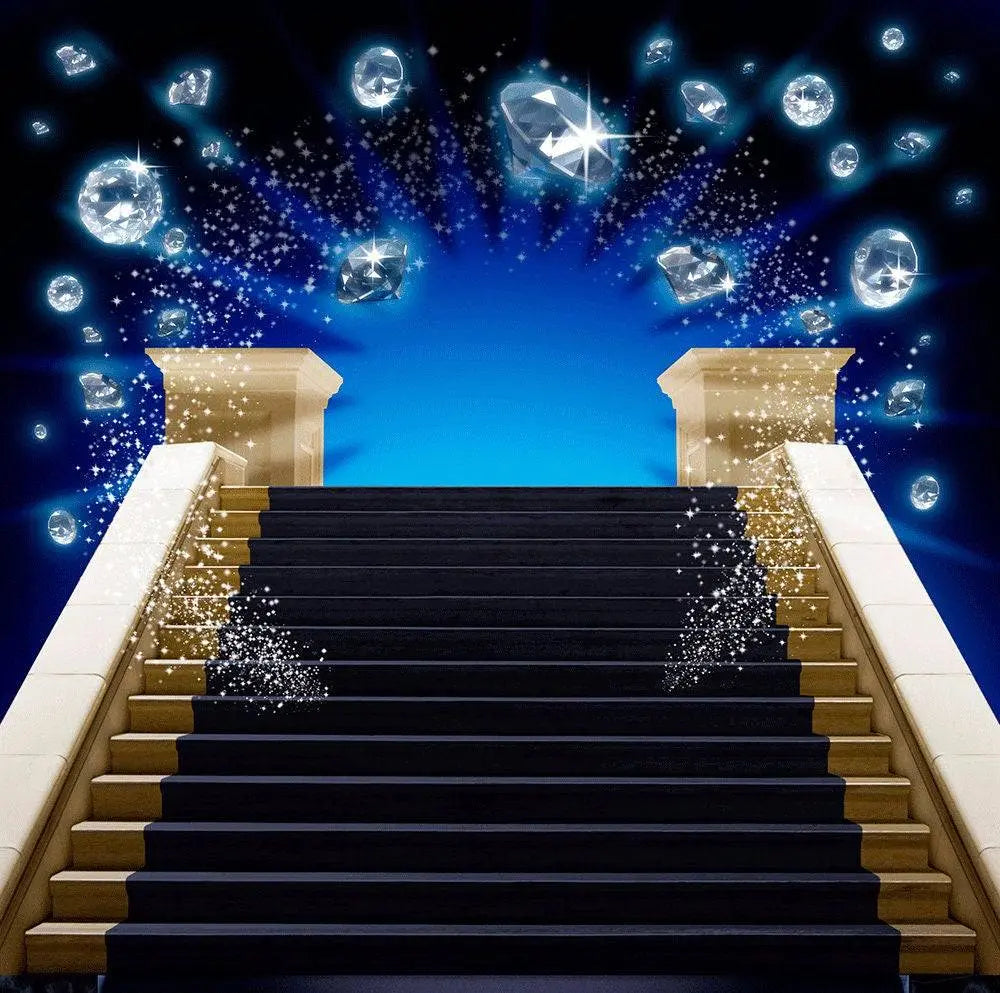 Blue Diamond Staircase Photo Backdrop - Pro 10 x 8