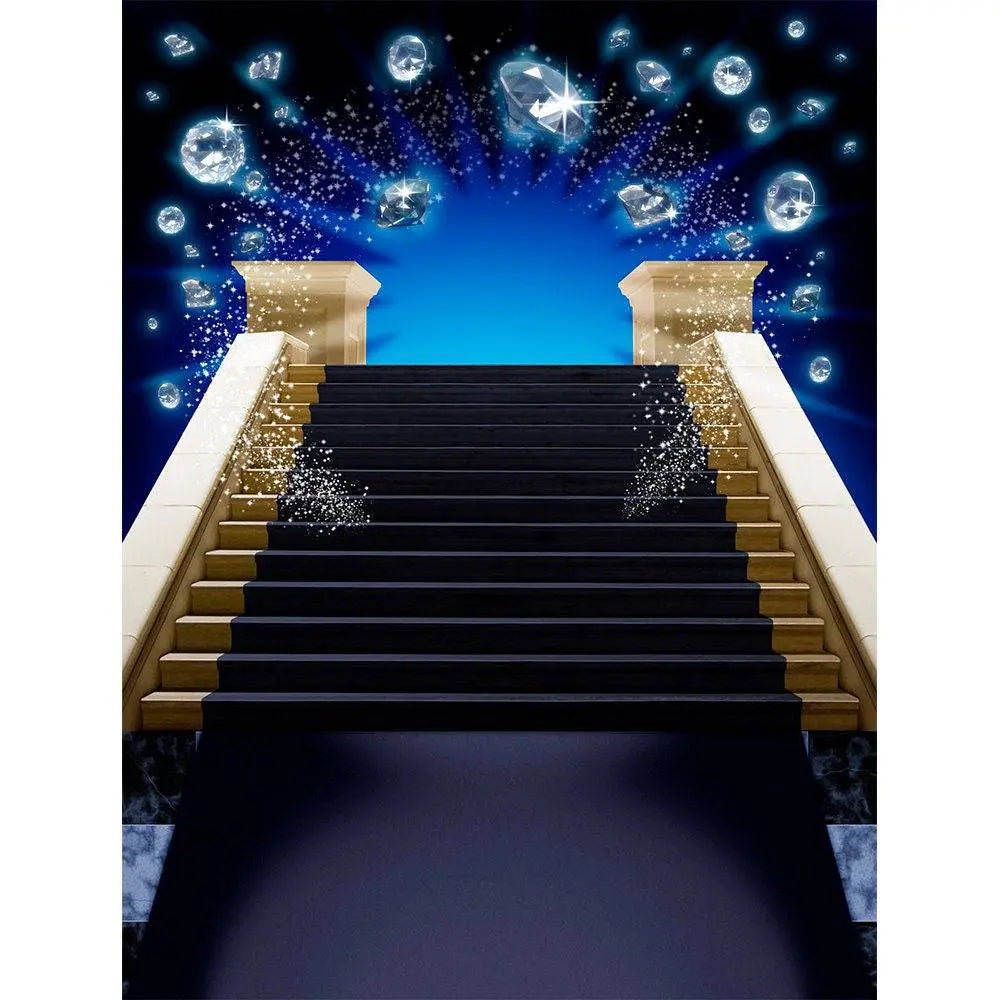 Blue Diamond Staircase Photo Backdrop - Pro 8 x 10