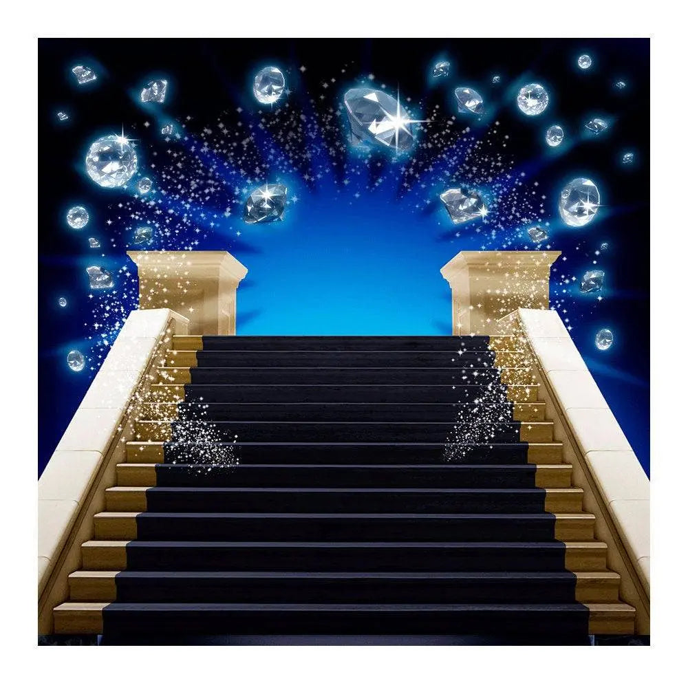 Blue Diamond Staircase Photo Backdrop - Pro 8 x 8