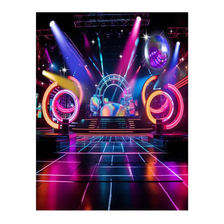 Disco Stage Party Photo Backdrop