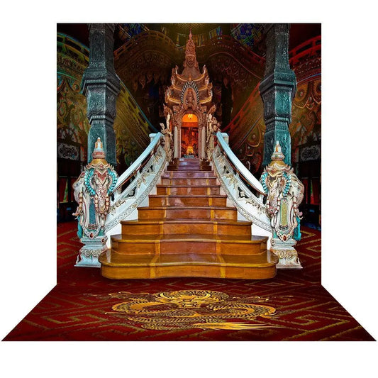 Dragon Dance Stair Case Photo Backdrop