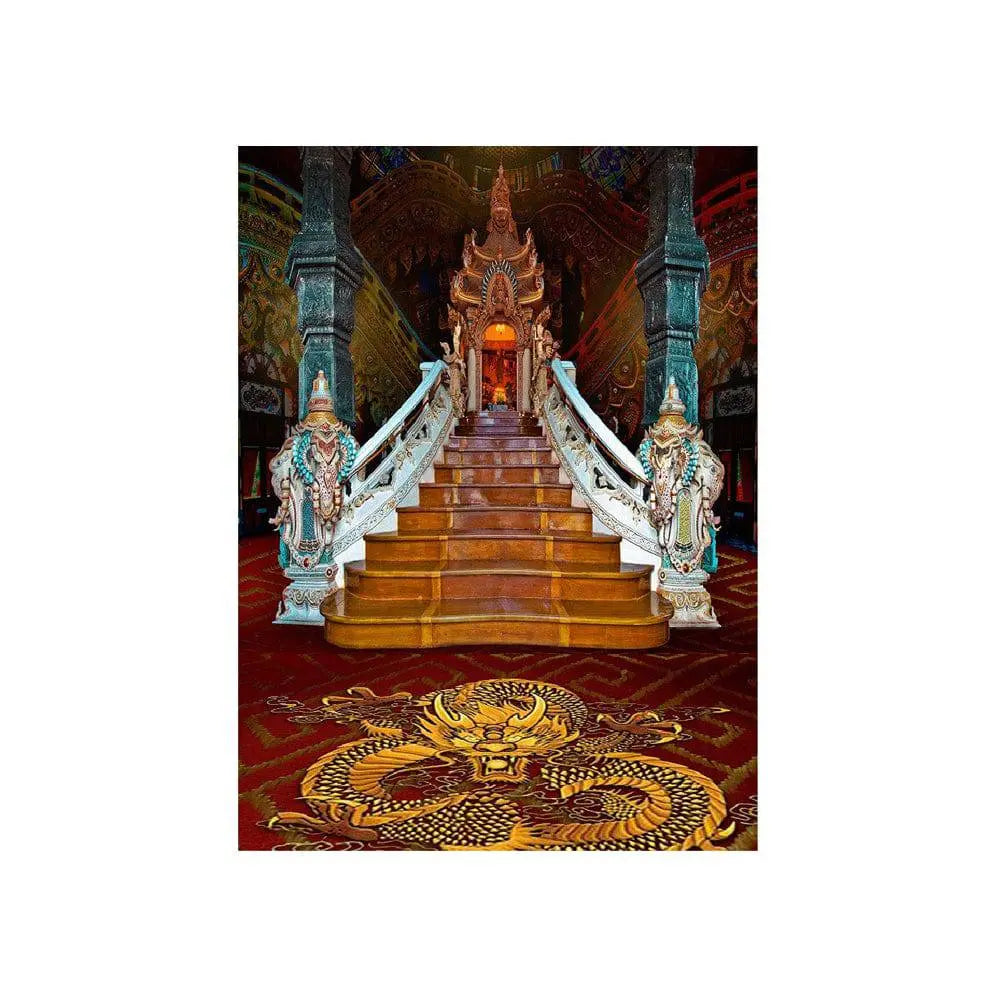 Dragon Dance Stair Case Photo Backdrop - Basic 4.4  x 5