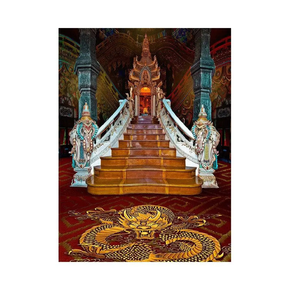 Dragon Dance Stair Case Photo Backdrop - Basic 5.5  x 6.5
