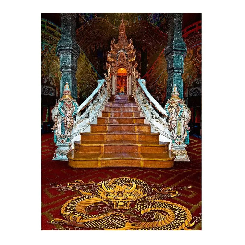 Dragon Dance Stair Case Photo Backdrop - Basic 6  x 8