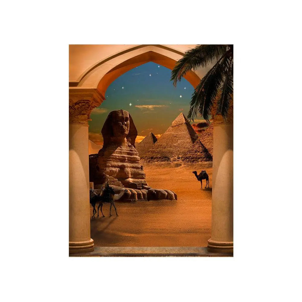 Egyptian Pharaoh Giza Pyramid and Sphinx Photo Backdrop - Basic - 4.4 x 5