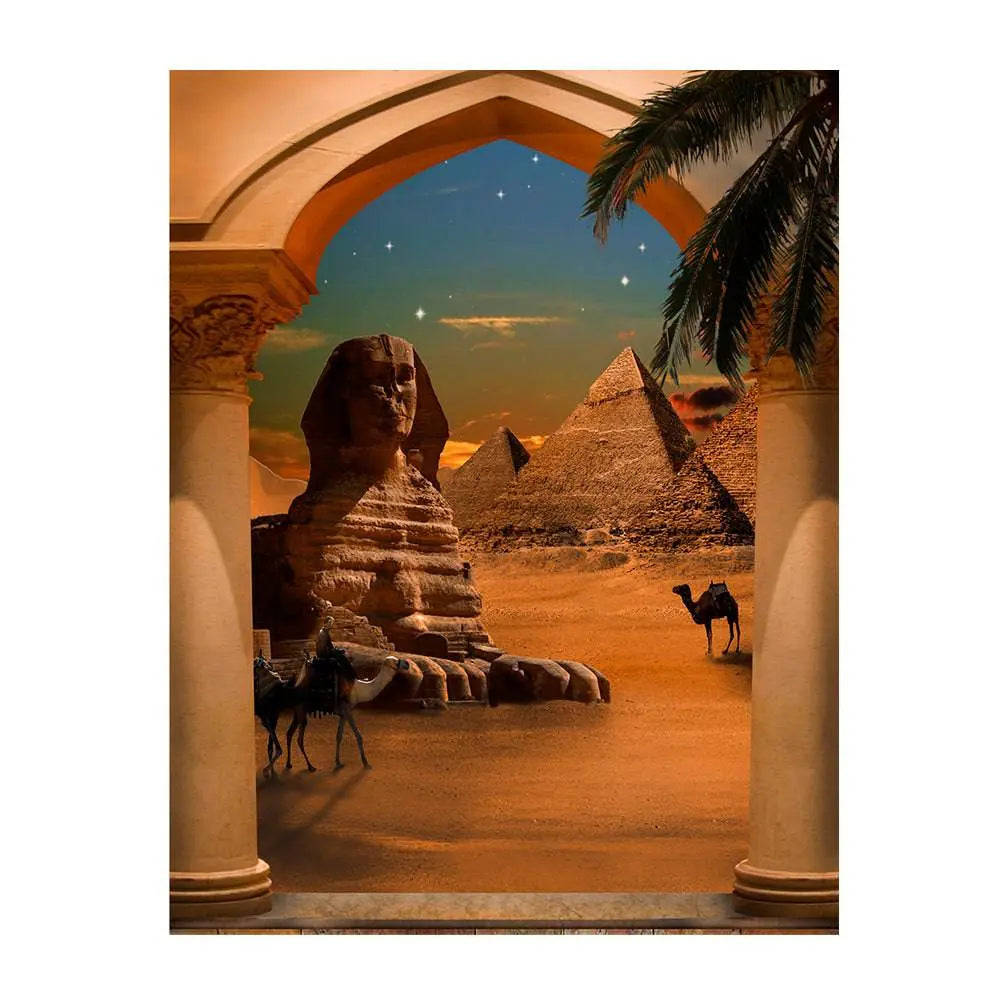 Egyptian Pharaoh Giza Pyramid and Sphinx Photo Backdrop - Basic 8 x 10