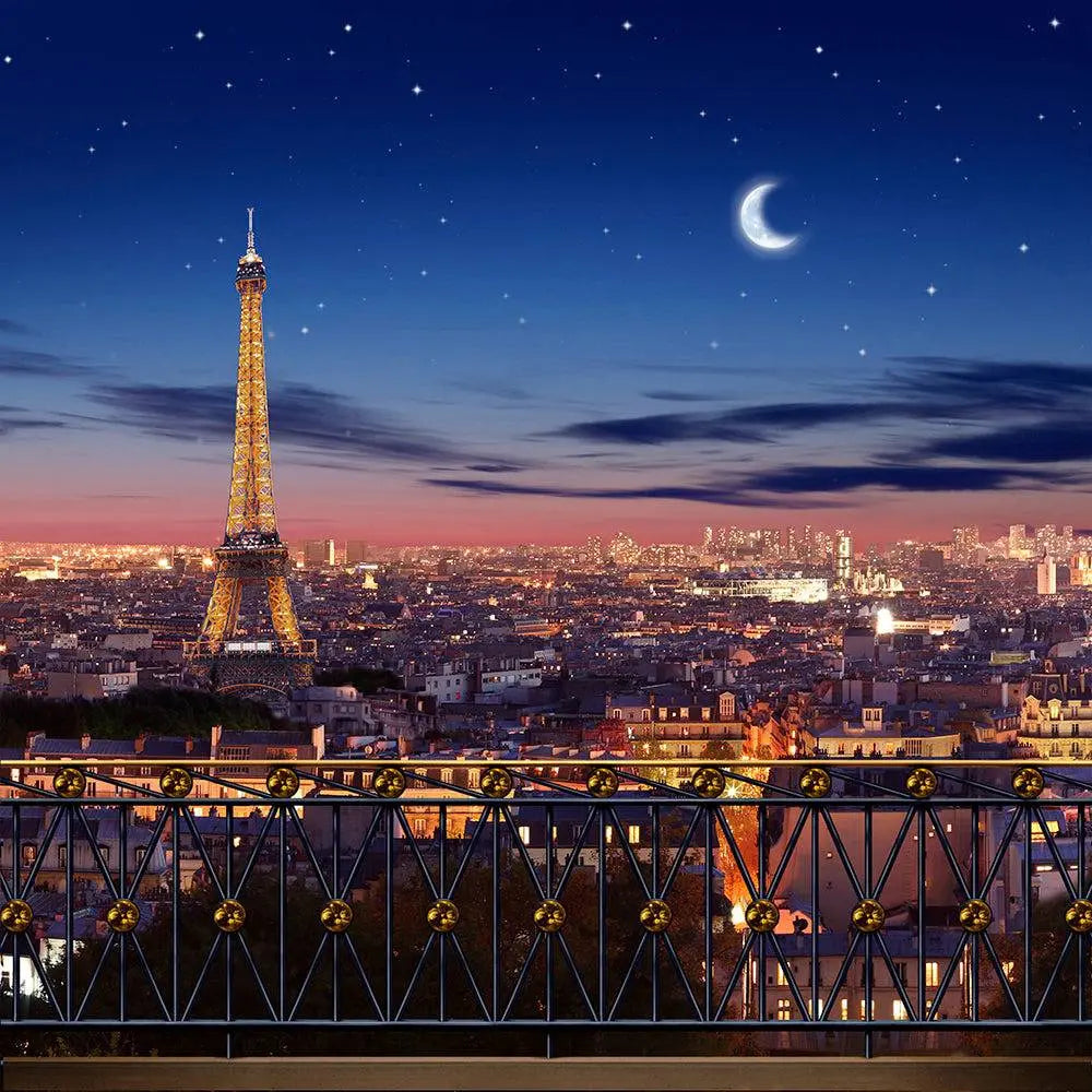 Eiffel Tower At Dusk Photo Backdrop Background