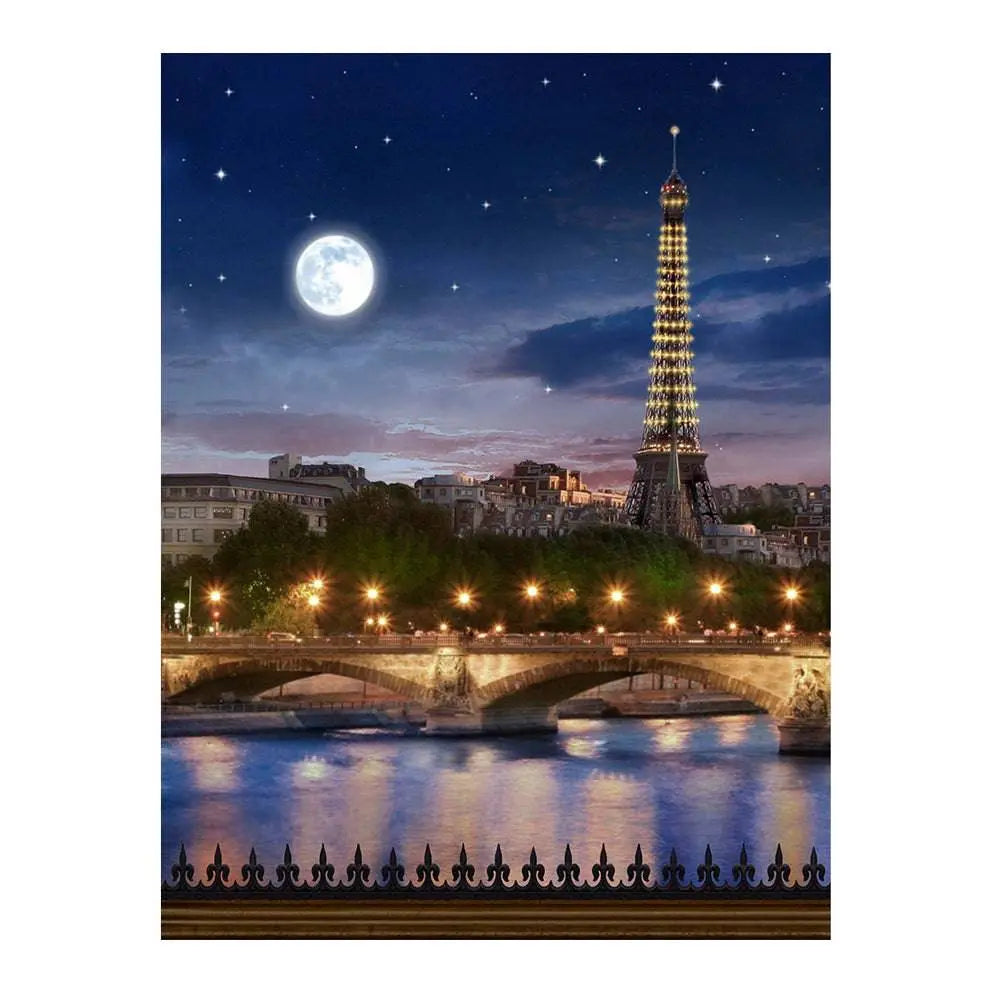Eiffel Tower Moonlit Photography Backdrop - Basic 6 x 8