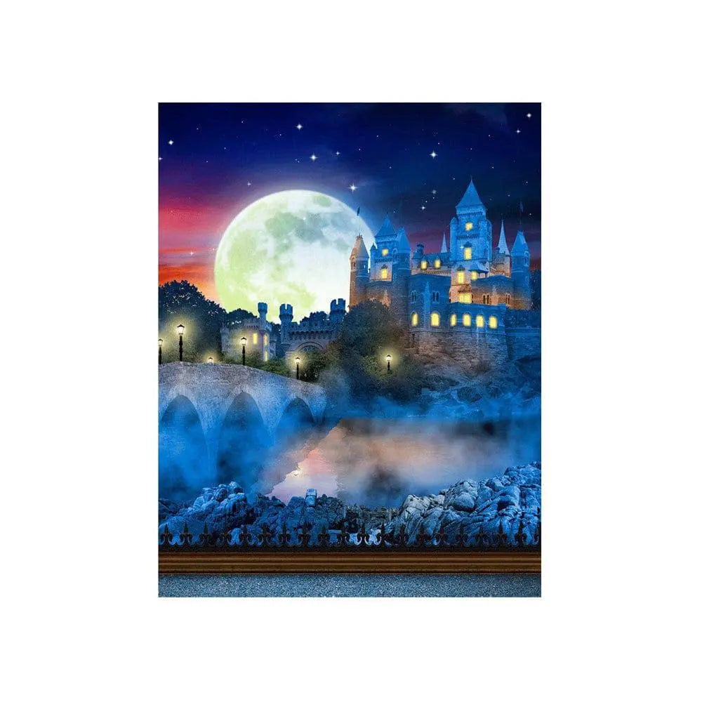 Colorful Enchanted Kingdom Castle Photo Backdrop - Basic 4.4 x 5
