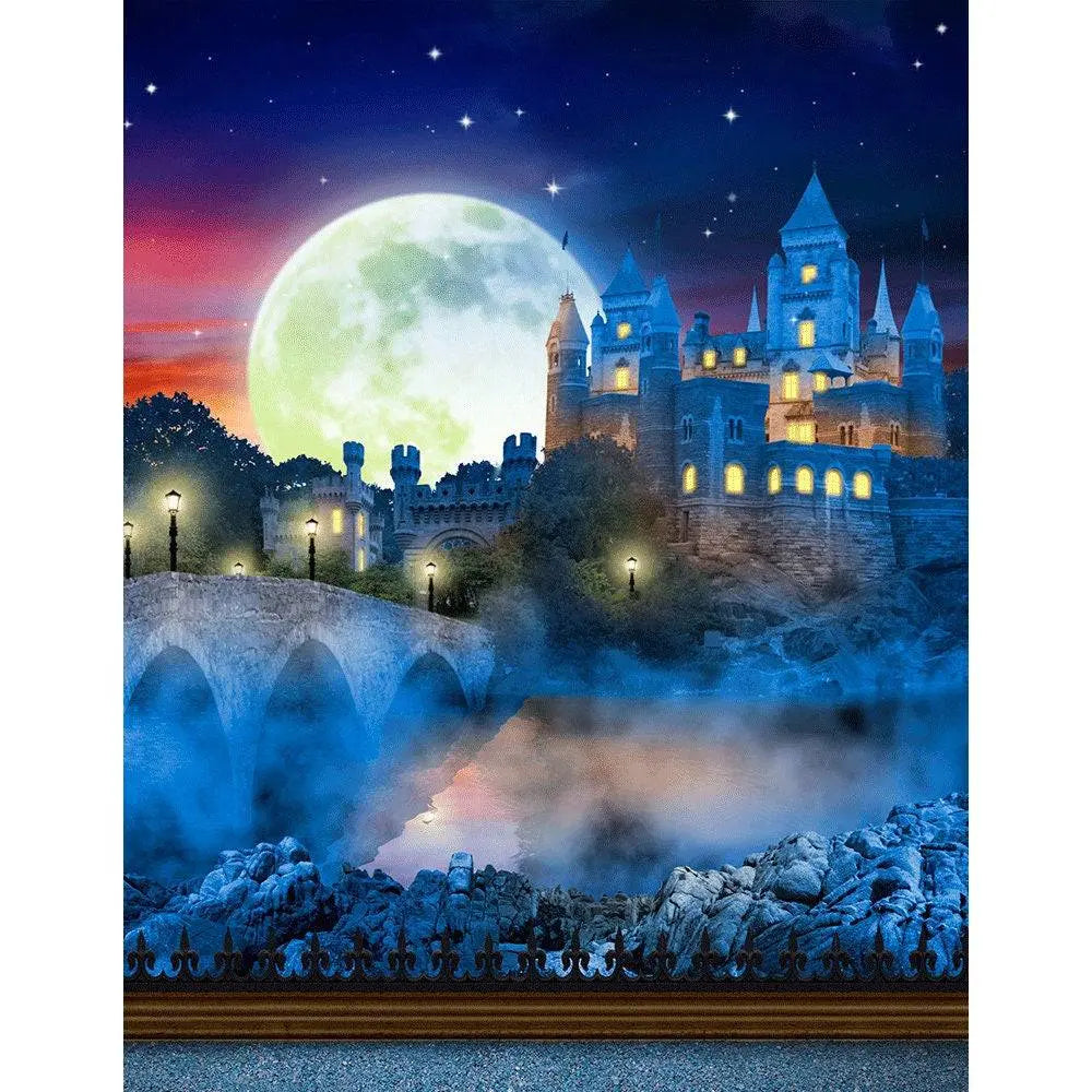 Colorful Enchanted Kingdom Castle Photo Backdrop - Basic 8 x 10
