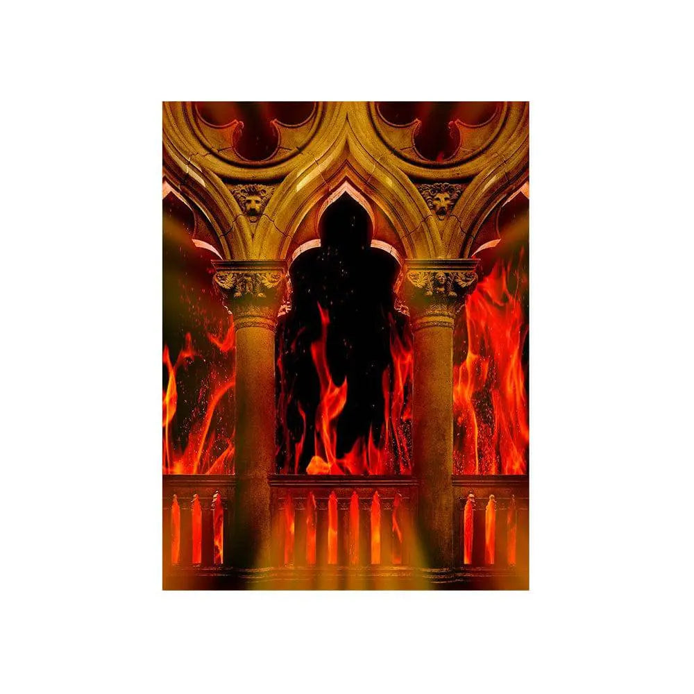 Veranda Columns On Fire Photography Backdrop - Basic 4.4 x 5