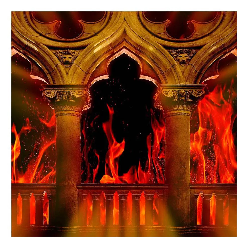 Veranda Columns On Fire Photography Backdrop - Basic 8 x 8