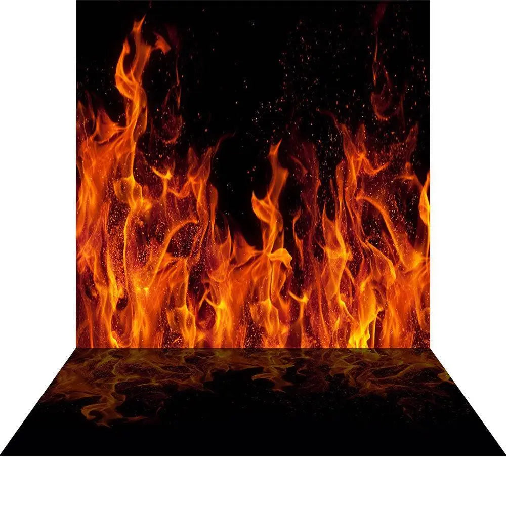 Fire On Black Photography Background - Basic 8 x 16