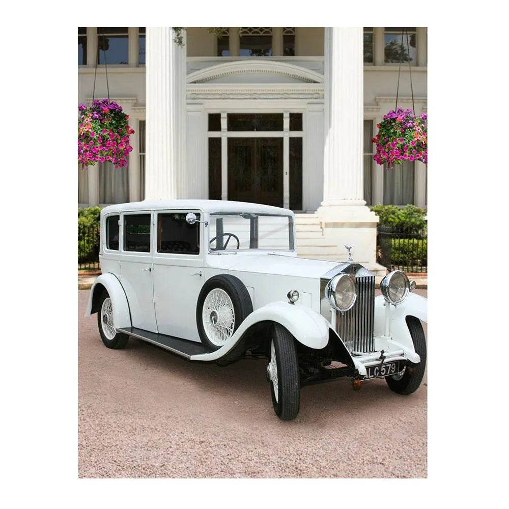 1920s White Car Estate Photography Background - Pro 6  x 8