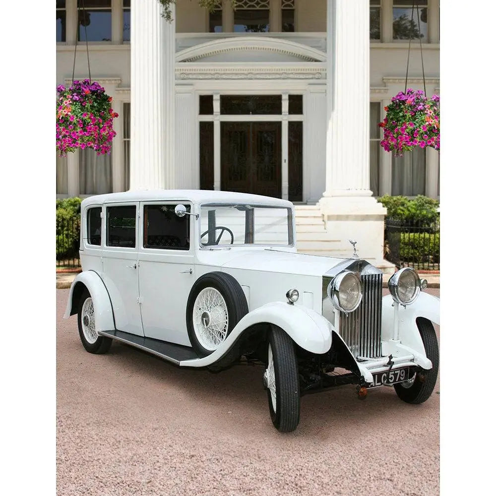 1920s White Car Estate Photography Background - Pro 8  x 10