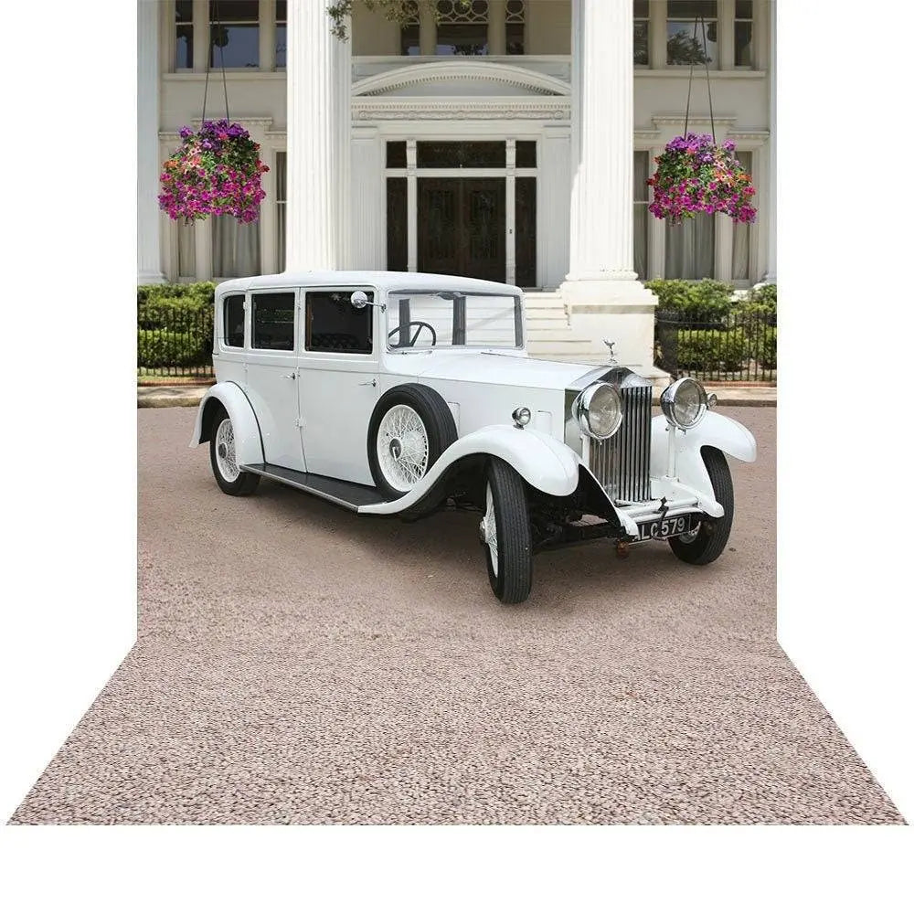 1920s White Car Estate Photography Background - Pro 9  x 16