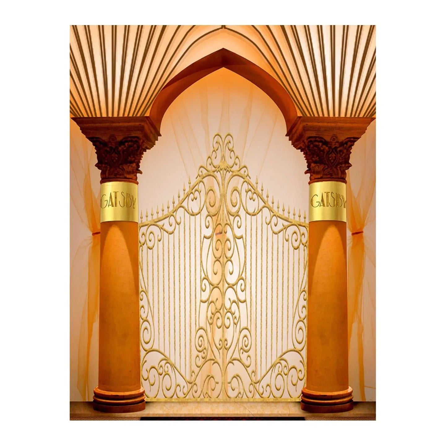 Gatsby Gates Double Gold Columns Photo Backdrop