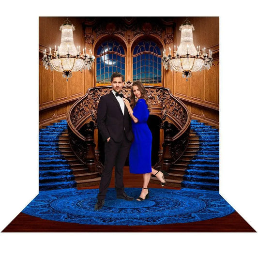 Grand Double Staircase Photography Background