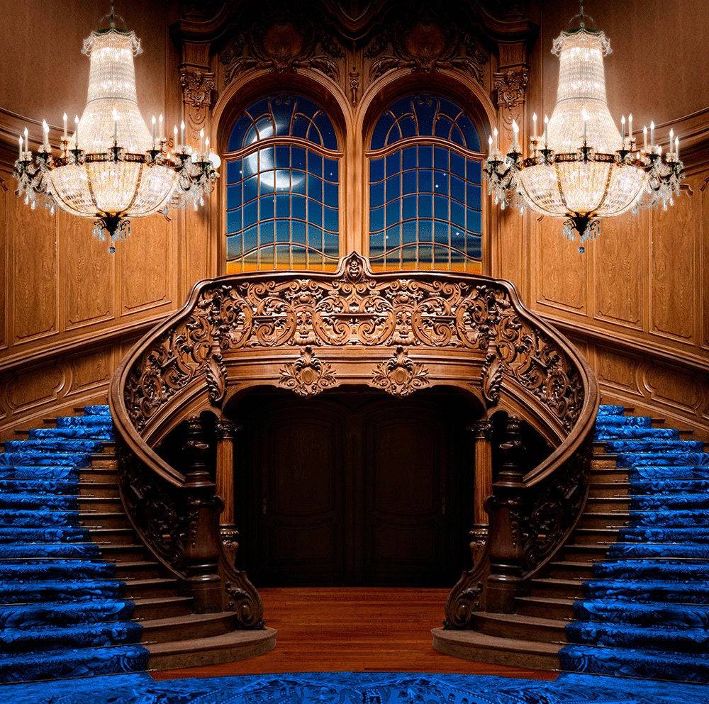 Grand Double Staircase Photography Background - Basic 10 x 8