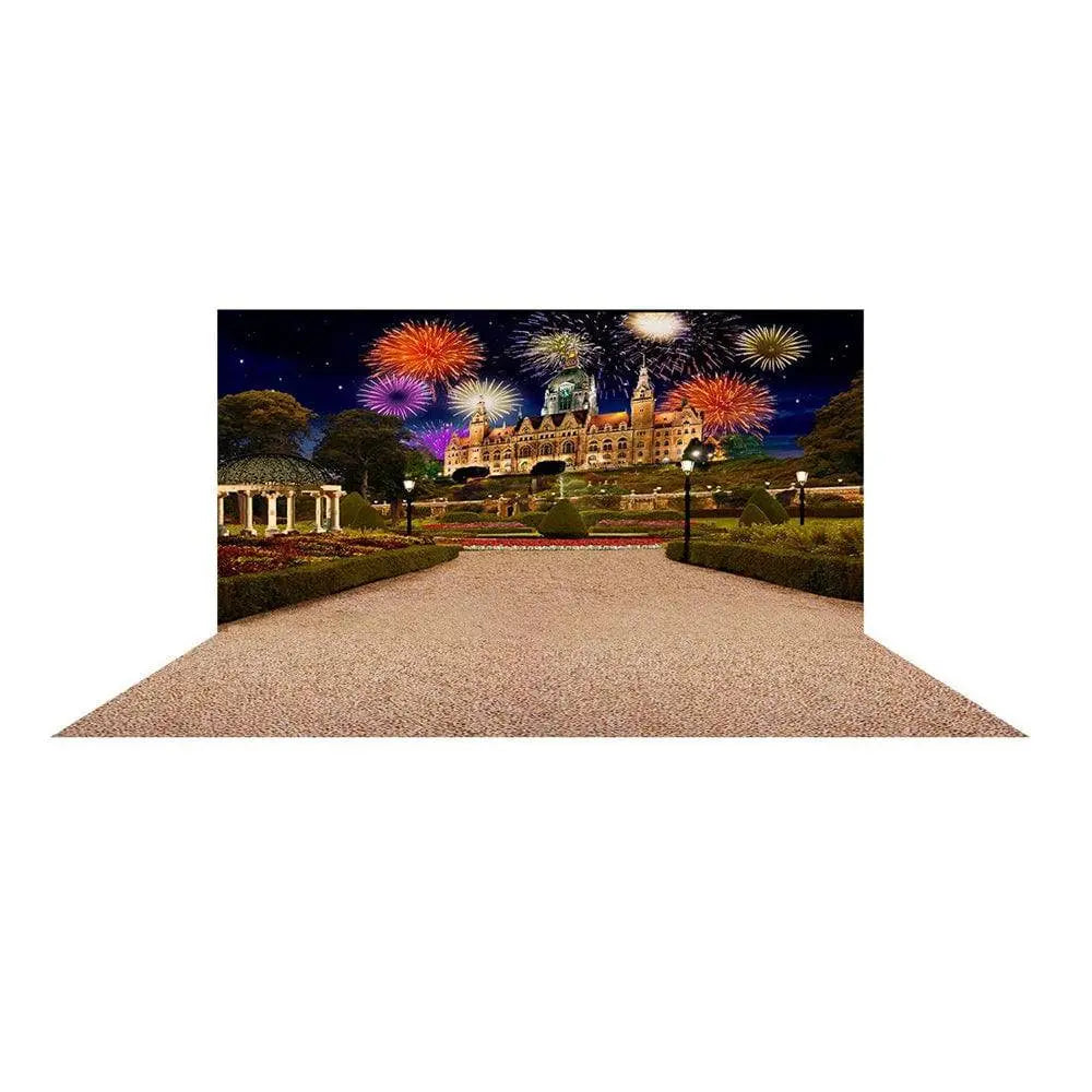 Great Gatsby Garden and Fireworks Photo Backdrop - Basic 16  x 16
