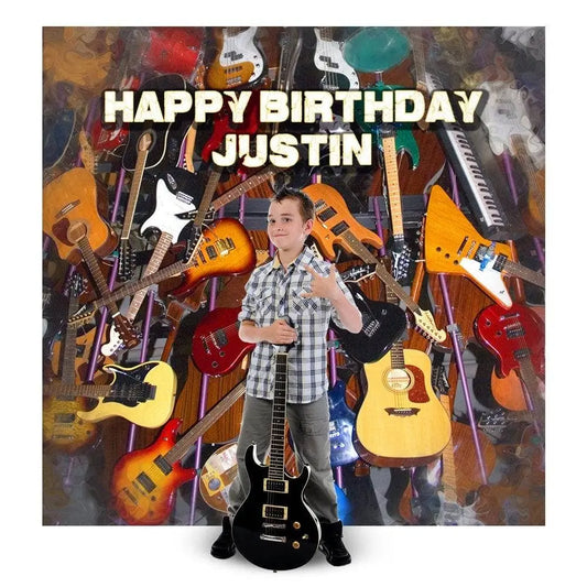 Customizable Guitar Lovers Photo Background