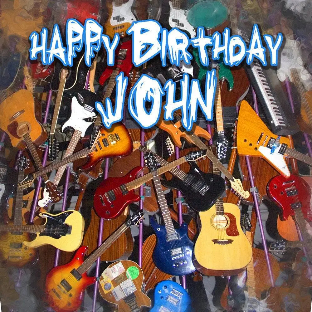 Guitar Birthday Backdrop, Music background for Musicals and Stages, a Photography Backdrop for venues, photo booth - Basic 4.4 x 5