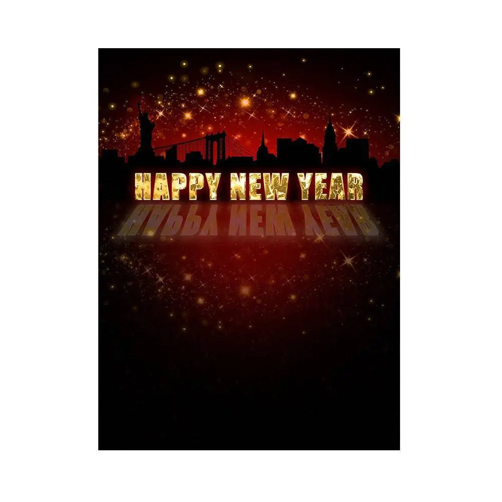 Happy New Year City Skyline Photography Background - Basic 6  x 8