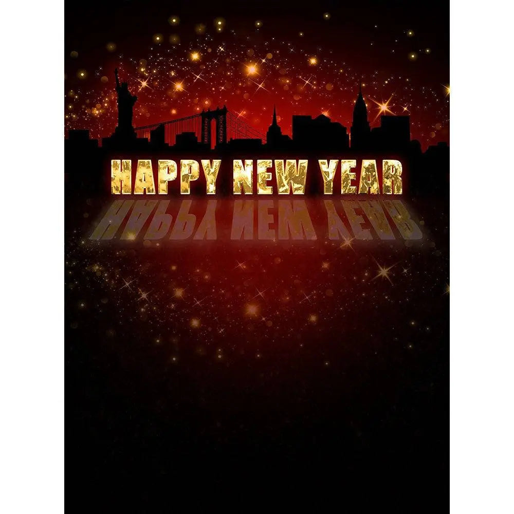 Happy New Year City Skyline Photography Background - Pro 8  x 10