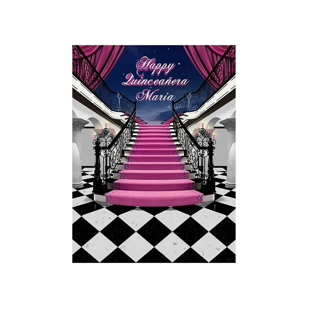 Happy Quinceanera Birthday Photo Backdrop - Basic 4.4 x 5