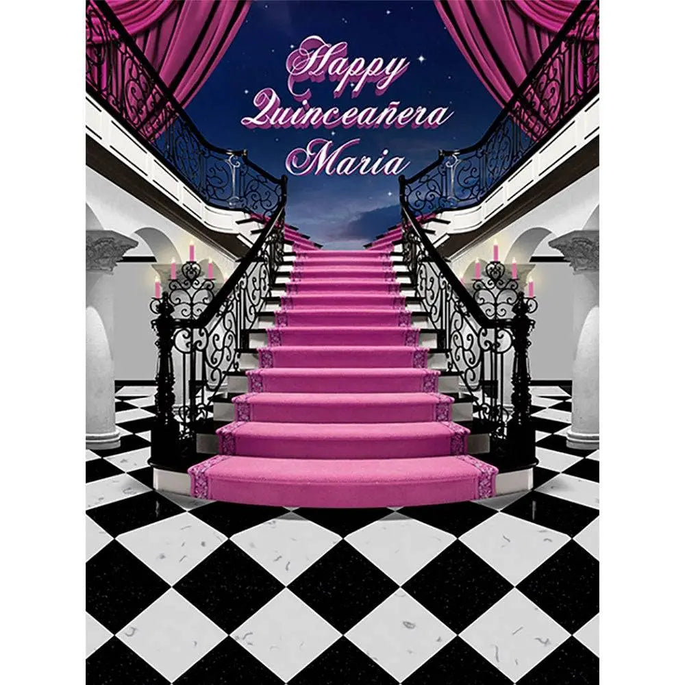 Happy Quinceanera Birthday Photo Backdrop - Basic 8 x 10