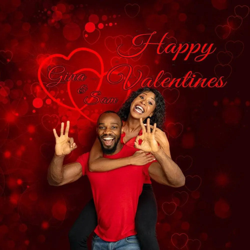 Happy Valentines Day Photo Decor, Chola Backdrop, Hearts Bokeh Photo Booth Prop, Valentines Day Decor, Party Decorations - Basic 4.4 x 5