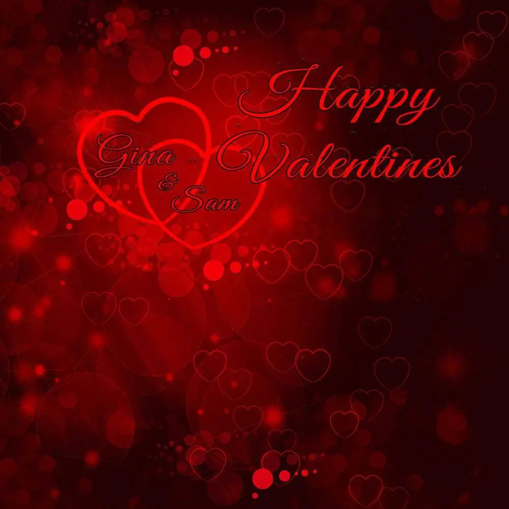 Happy Valentines Day Red Hearts Photography Background - Basic 10 x 8