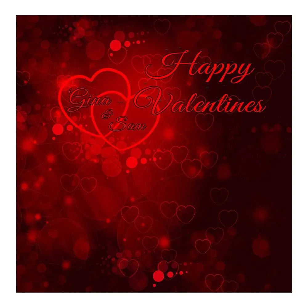 Happy Valentines Day Red Hearts Photography Background - Basic 8 x 8