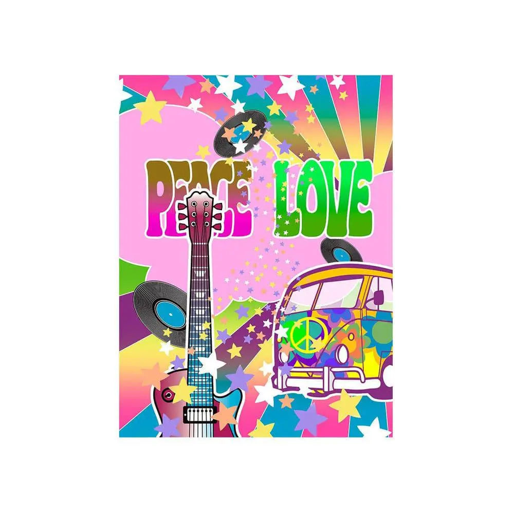 Hippy 60s Flower Power Photo Backdrop - Basic 4.4  x 5