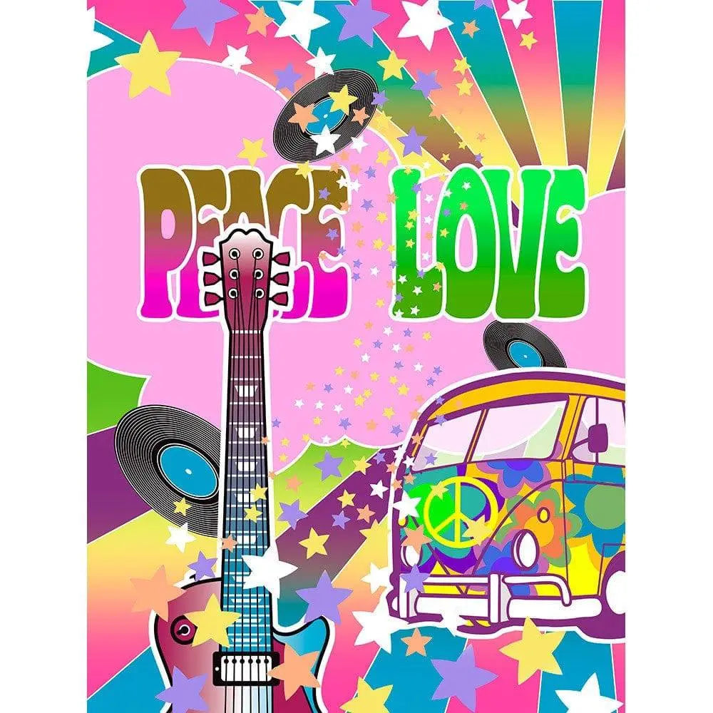 Hippy 60s Flower Power Photo Backdrop - Basic 8  x 10