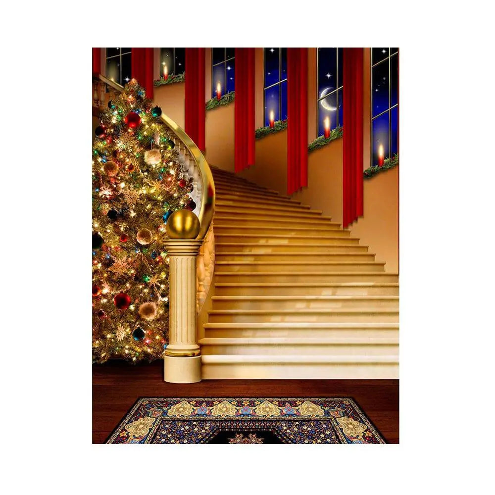 Holiday Staircase Photo Backdrop - Basic 6 x 8