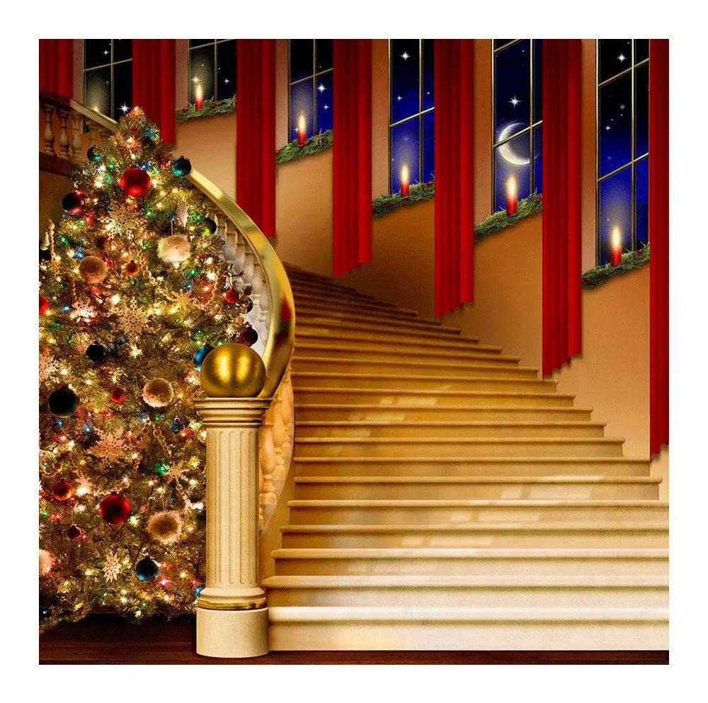 Holiday Staircase Photo Backdrop - Pro 8 x 8