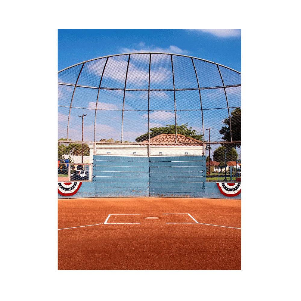 Home Plate Baseball Field Photo Backdrop Backdrop - Basic 5.5 x 6.5