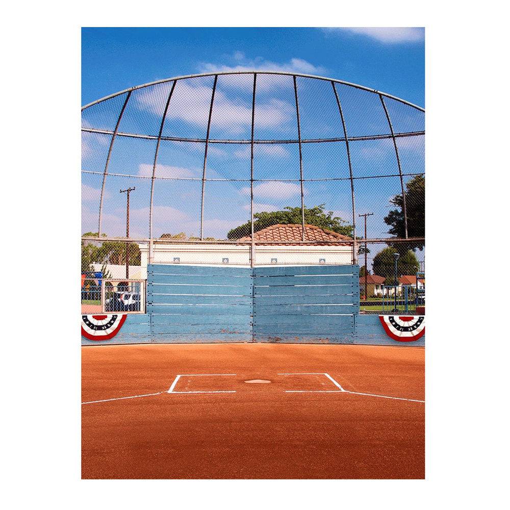 Home Plate Baseball Field Photo Backdrop Backdrop - Basic 6 x 8