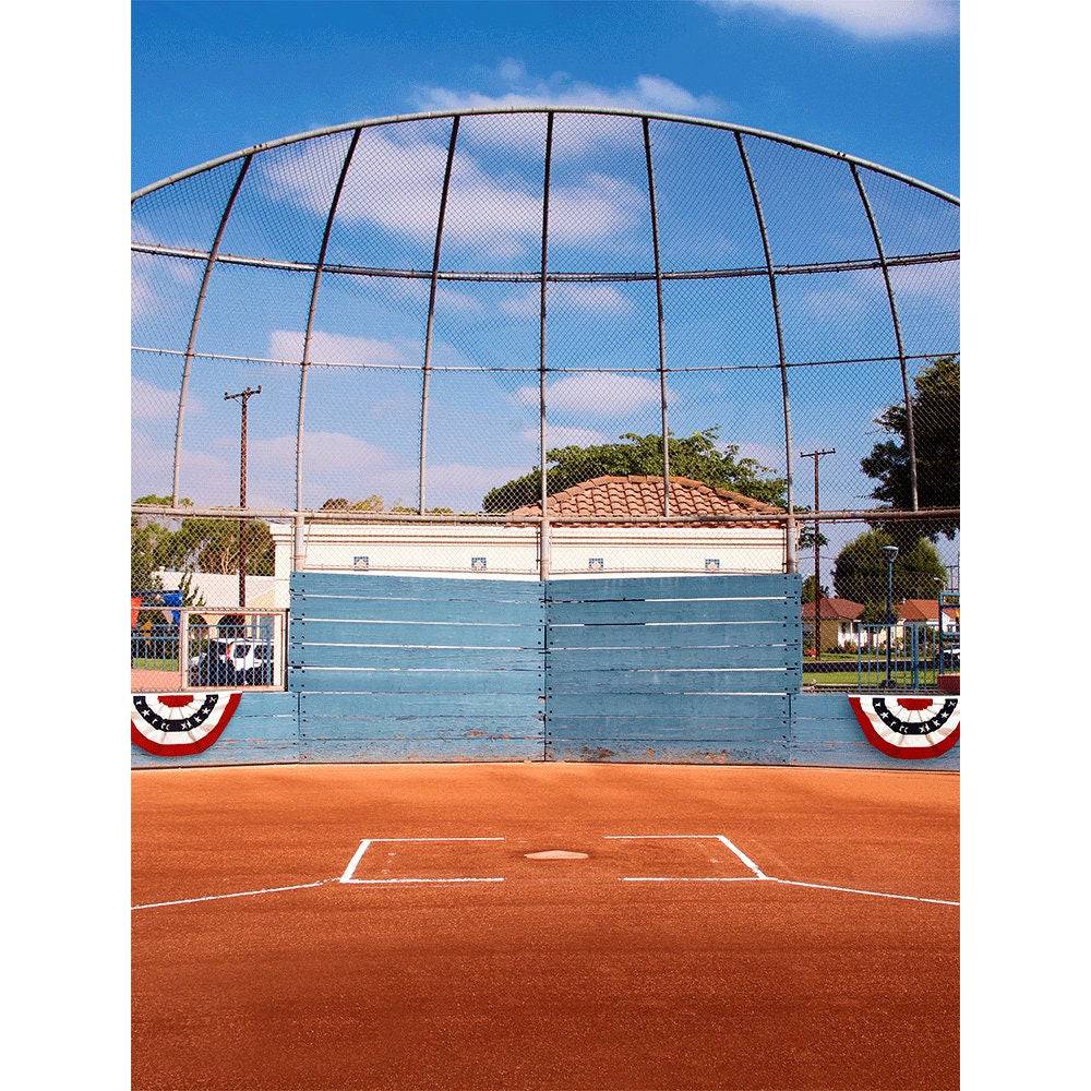 Home Plate Baseball Field Photo Backdrop Backdrop - Pro 8 x 10