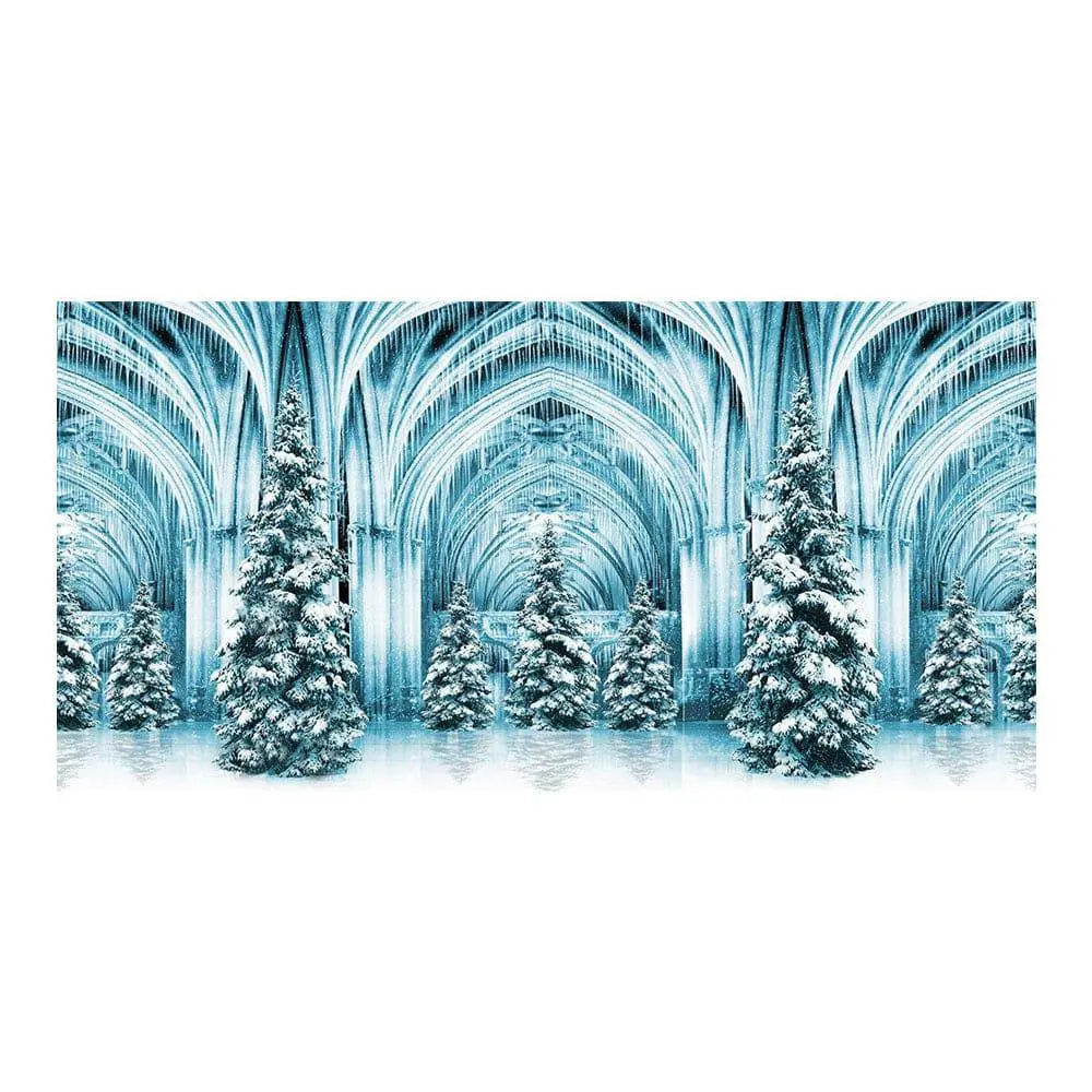 Christmas Ice Palace Photography Backdrop - Basic 16 x 8