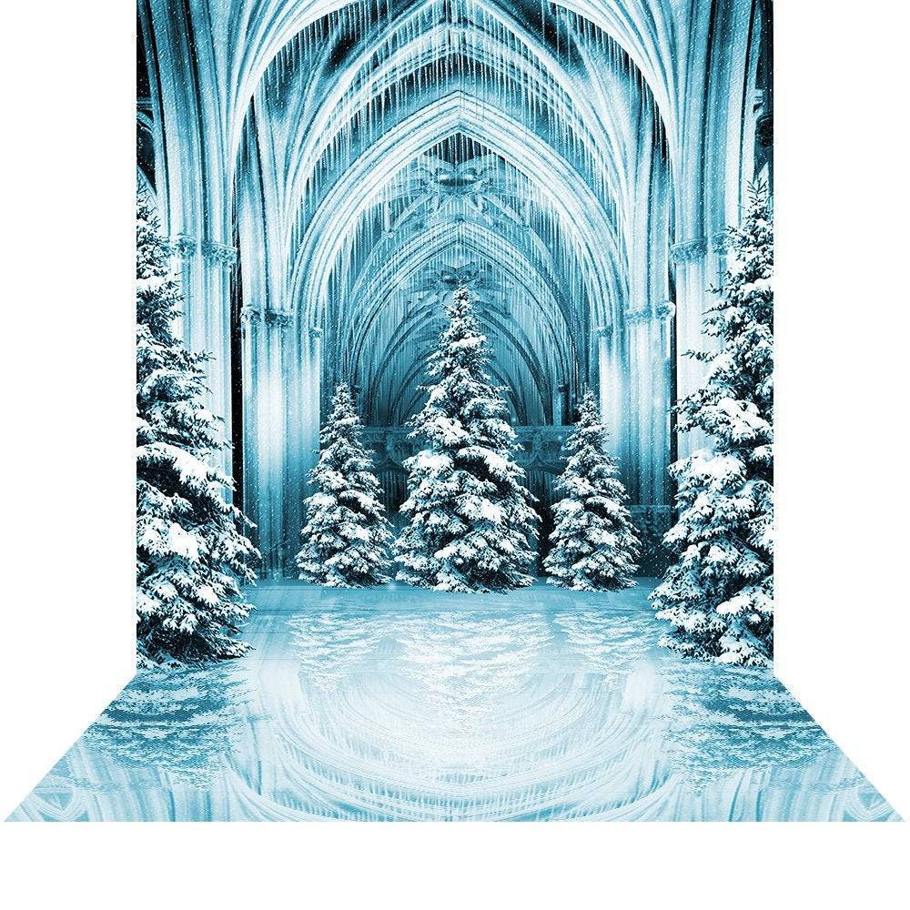Christmas Ice Palace Photography Backdrop - Basic 8 x 16