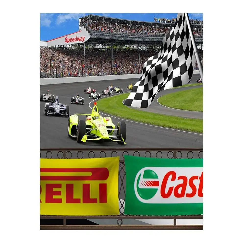 Racecar Speedway Photography Backdrop - Basic 6  x 8