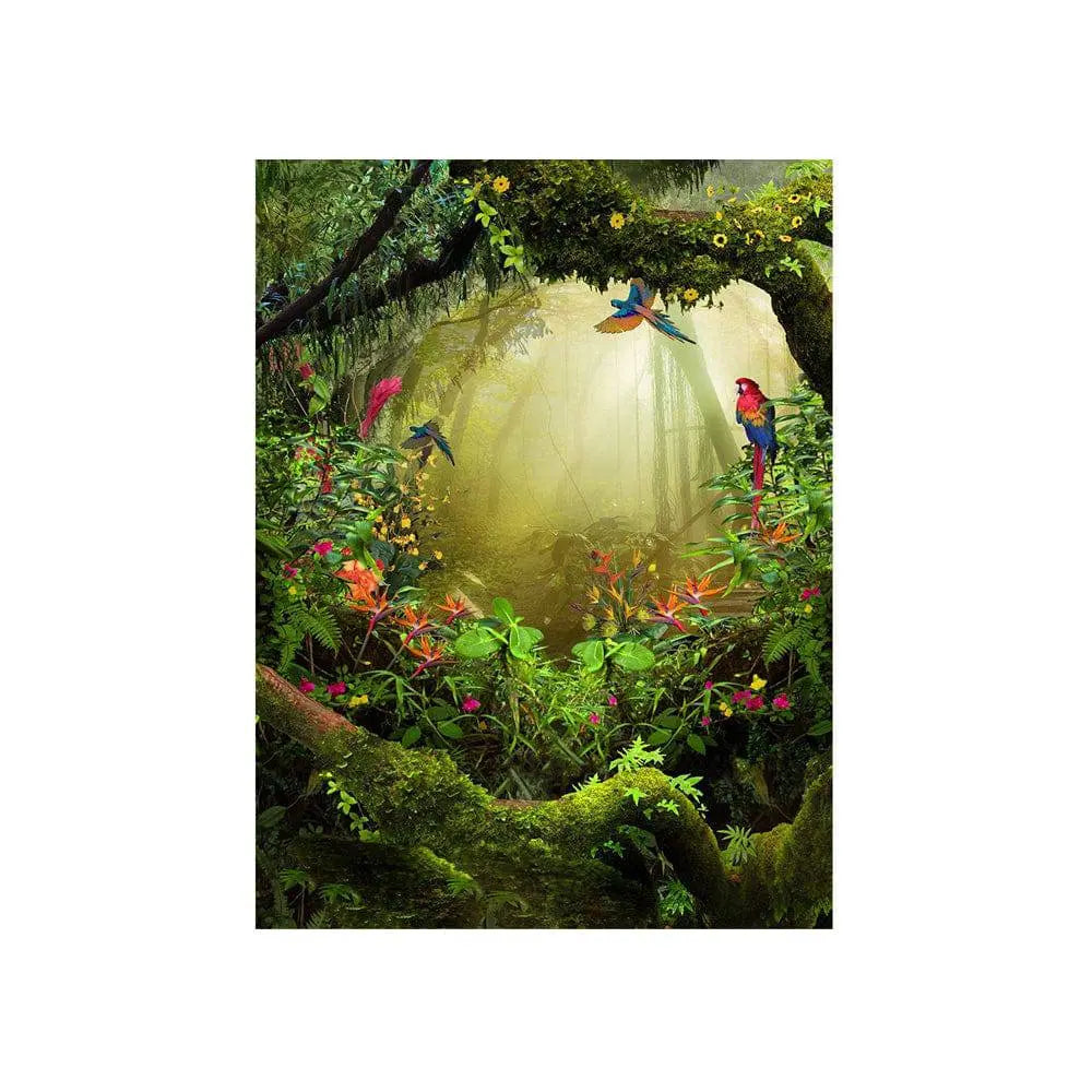 Green Jungle Photo Backdrop - Basic 4.4 x 5