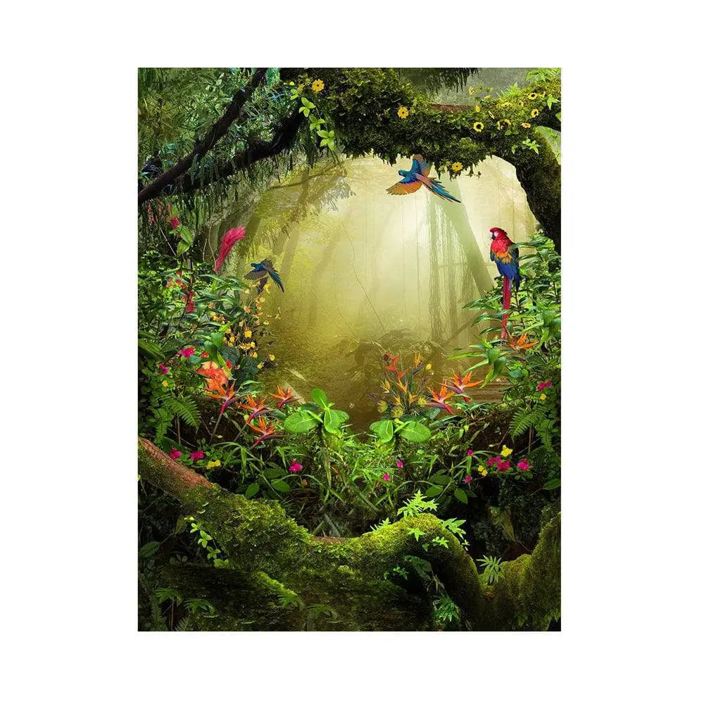 Green Jungle Photo Backdrop - Basic 5.5 x 6.5
