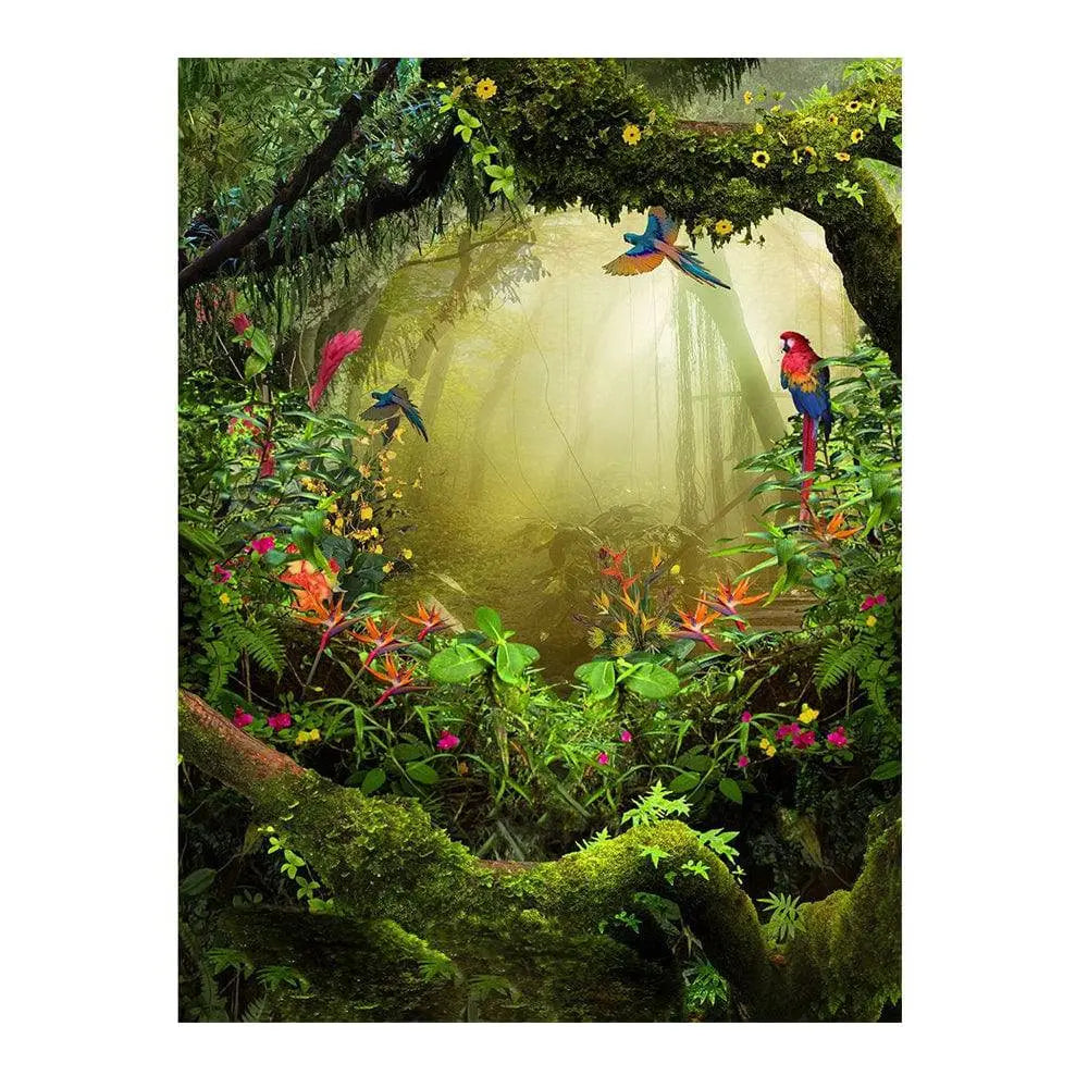 Green Jungle Photo Backdrop - Basic 6 x 8