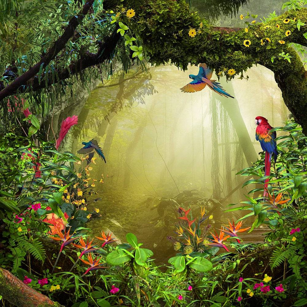 Green Jungle Photo Backdrop - Pro 10 x 8