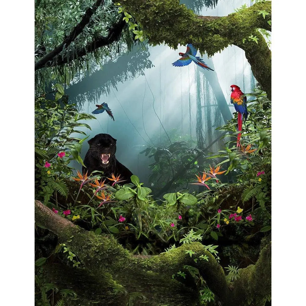 Black Panther Jungle Photo Backdrop - Basic 8  x 10